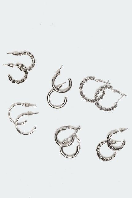 Hoop Earrings Pack - Silver