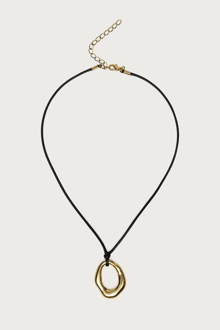 Hoop Cord Necklace - Gold