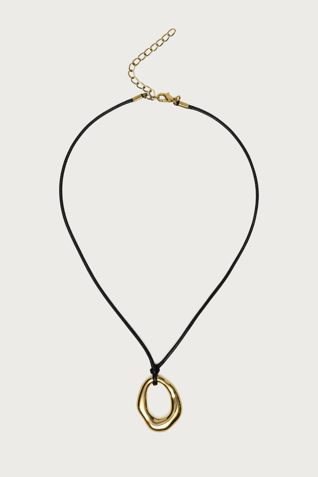 Hoop Cord Necklace - Gold