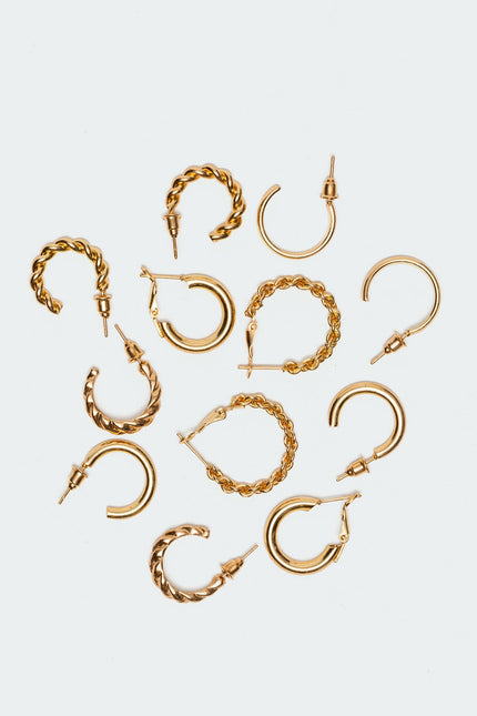 Hoop Earrings Pack - Gold
