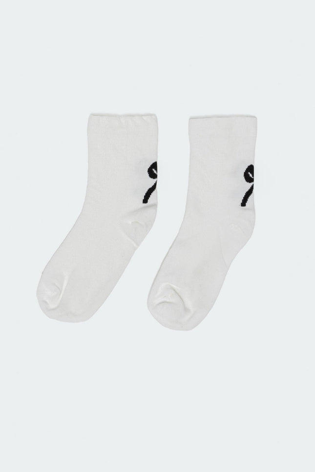 Bow Socks - White