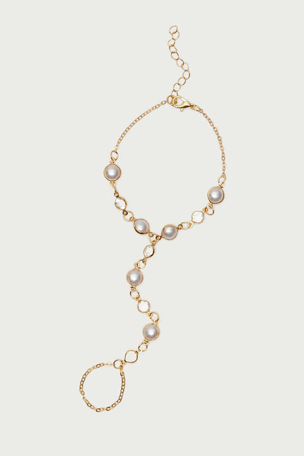 Pearly Hand Chain - Gold