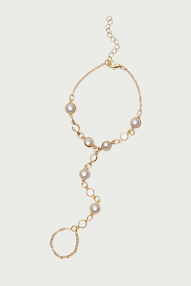 Pearly Hand Chain - Gold
