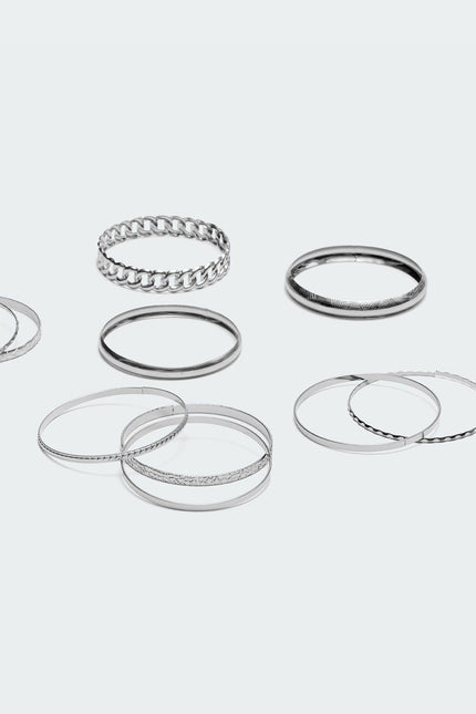 Bangle Bracelet Pack - Silver