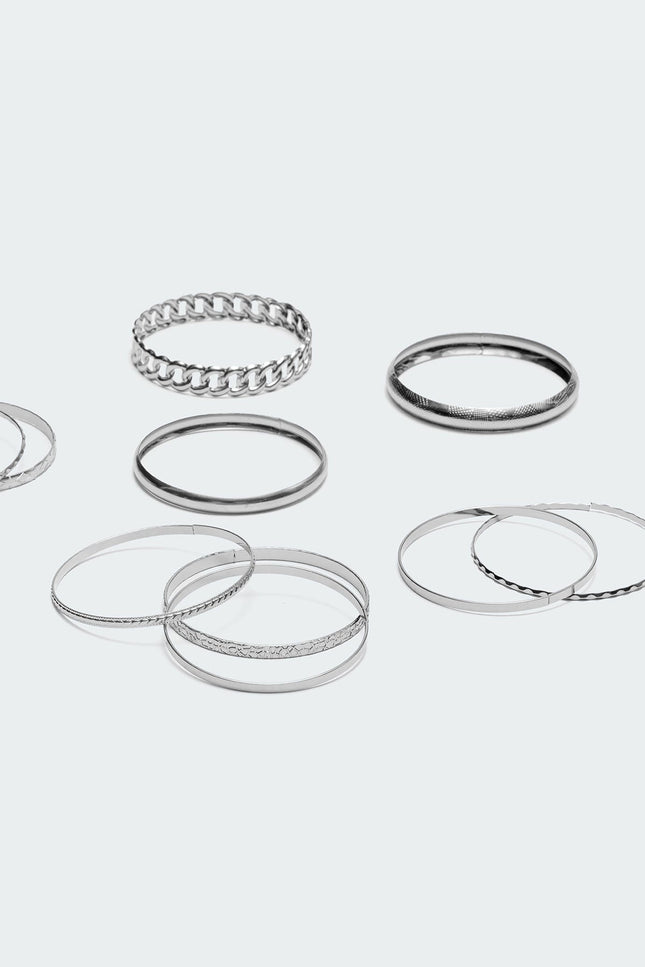 Bangle Bracelet Pack - Silver