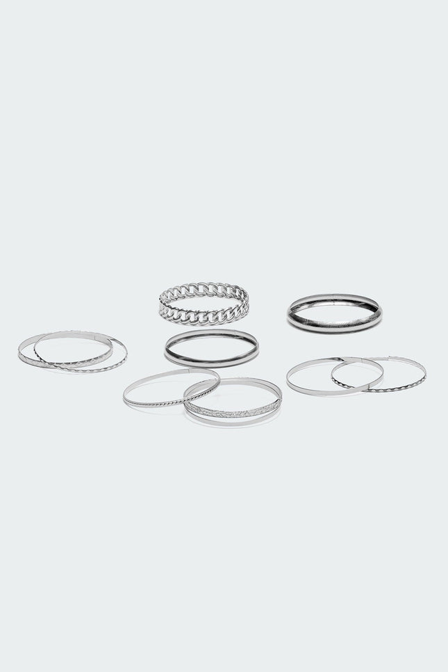 Bangle Bracelet Pack - Silver