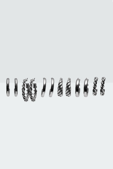 Hoop Earrings Pack - Silver
