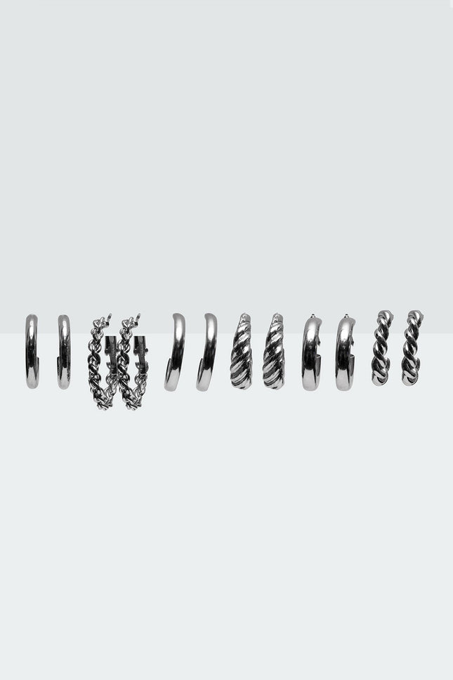 Hoop Earrings Pack - Silver