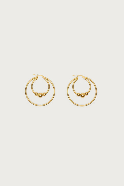 Double Hoop Earrings - Gold
