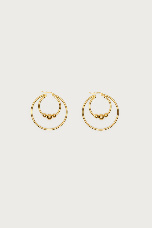 Double Hoop Earrings - Gold
