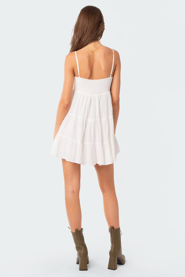 Ivory Oversized Mini Dress - White