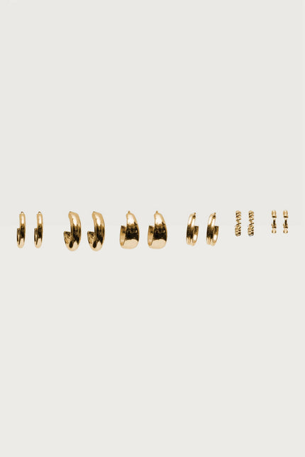 Mini Hoop Earrings Pack - Gold