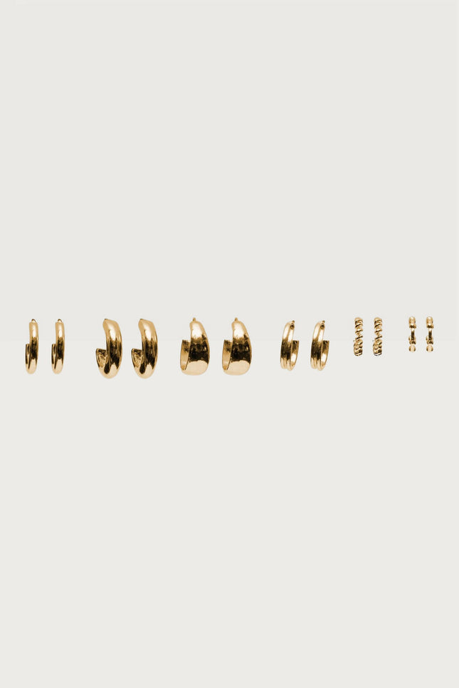 Mini Hoop Earrings Pack - Gold