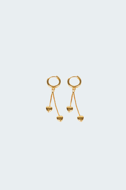 Drop Heart Hoop Earrings