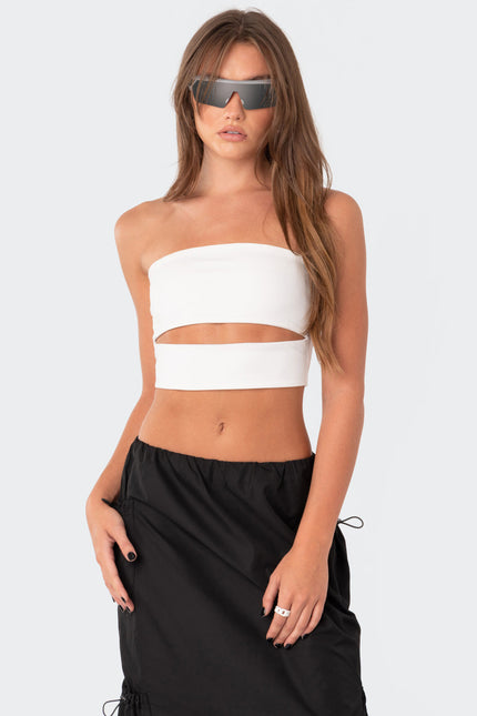Darcey Cut-Out Tube Top - White
