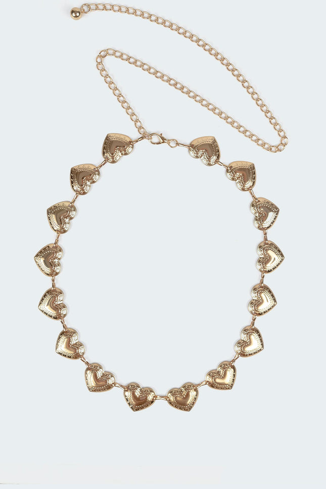 Heartless Pendant Belt - Gold