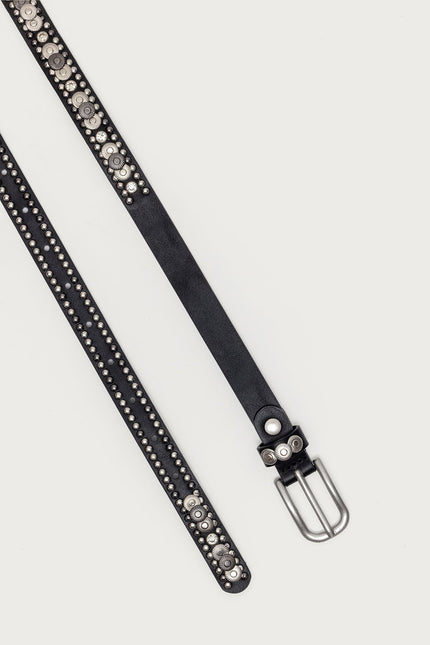 Get Studded Faux Leather Belt - Black