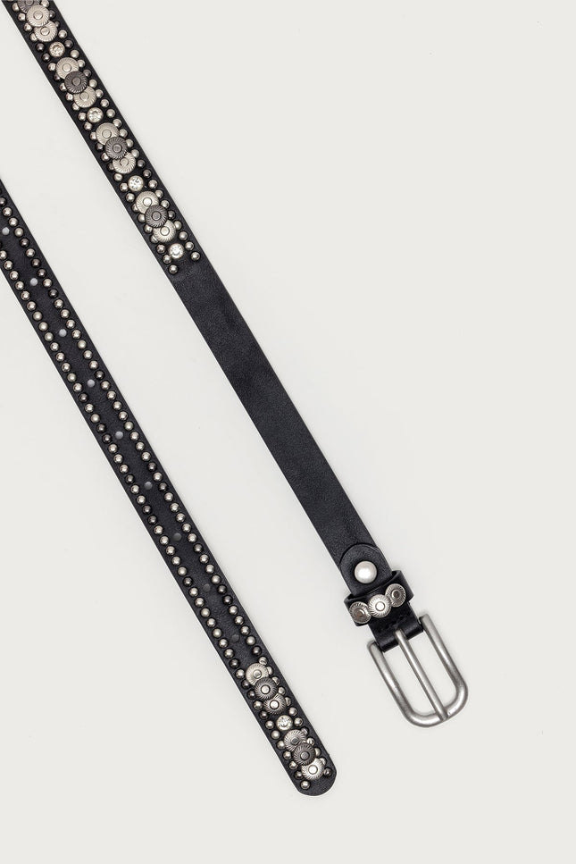 Get Studded Faux Leather Belt - Black