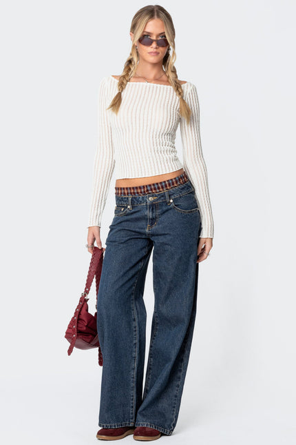 Textured Sheer Boat Neck Top - White