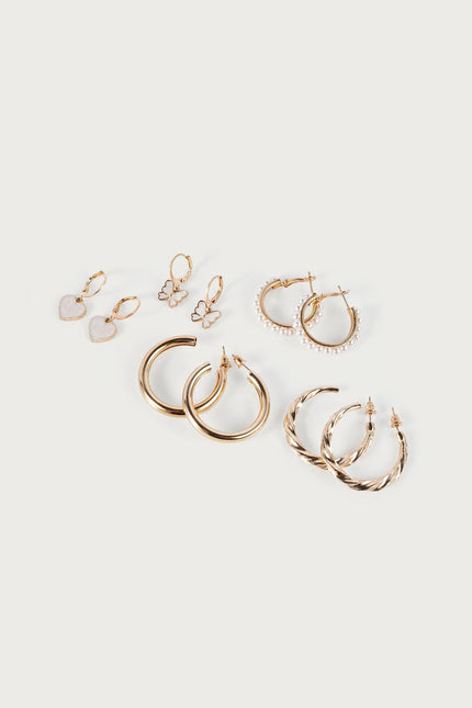 Hoop Earring Pack - Gold