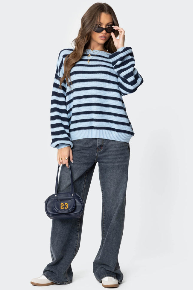 Aerin Oversized Sweater - Blue And Navy