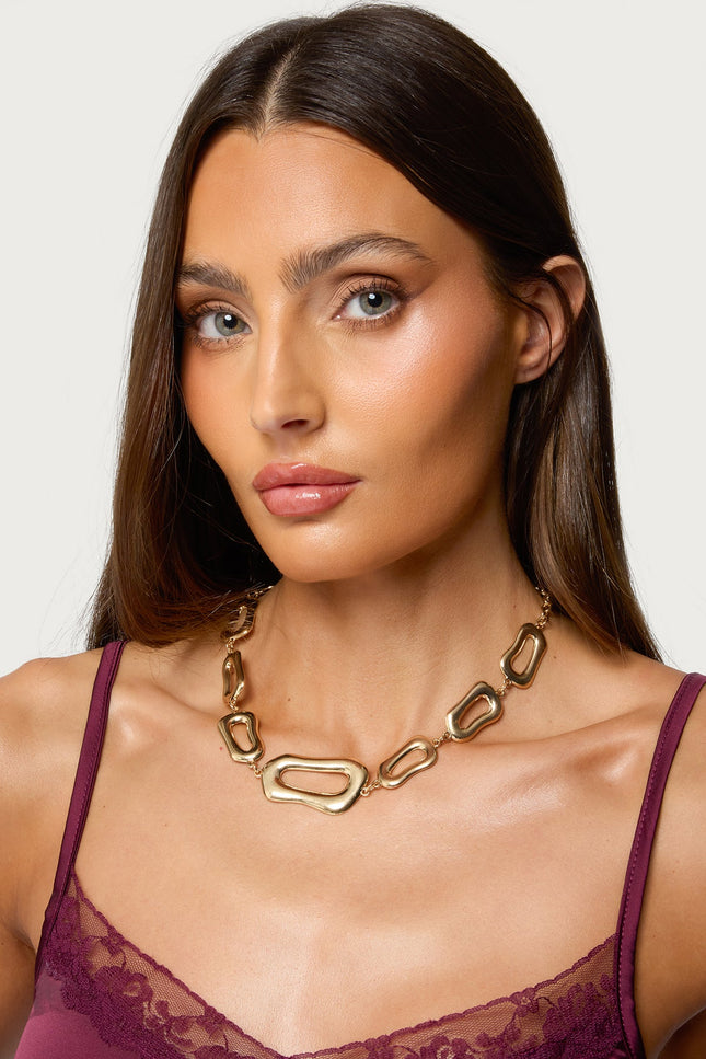 Chunky Oval Chain Necklace - Gold