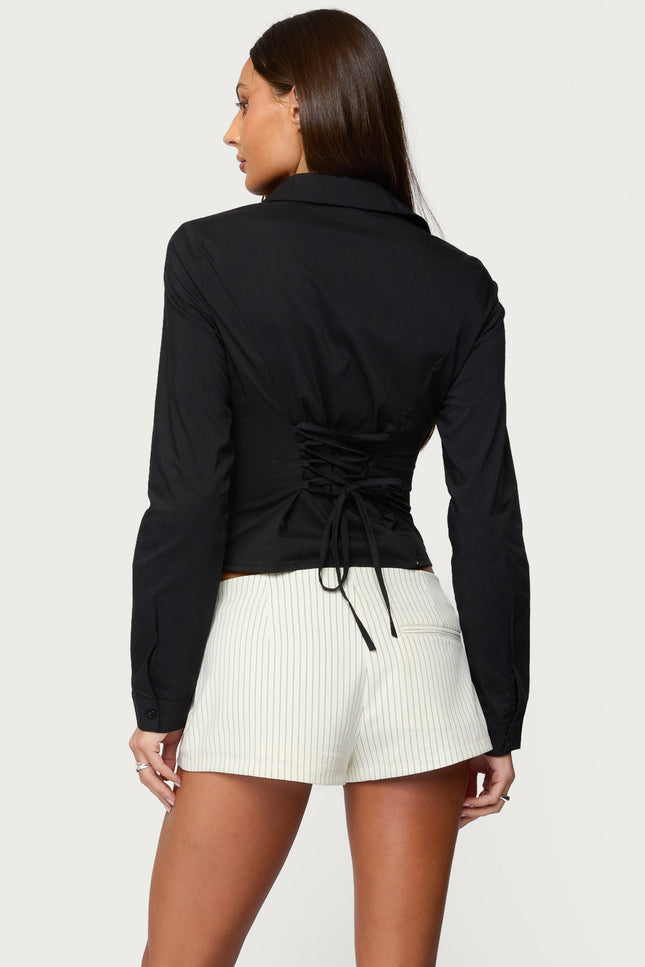 Amelie Lace Up Button Up Shirt