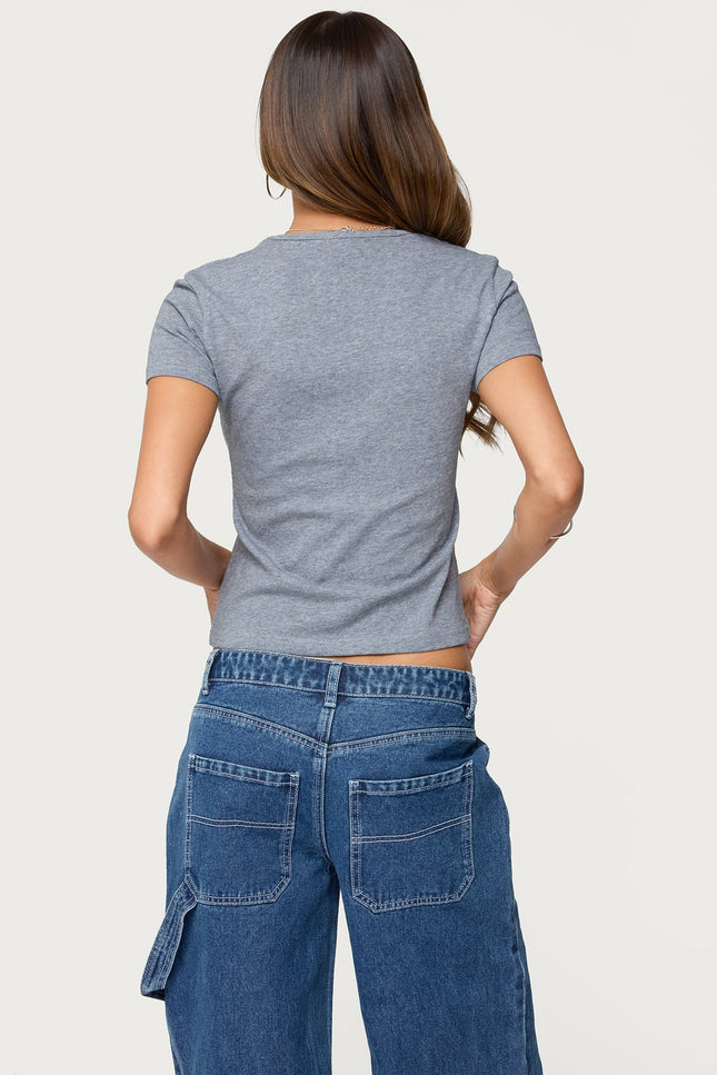 Nikkey Semi Sheer T Shirt - Gray Melange