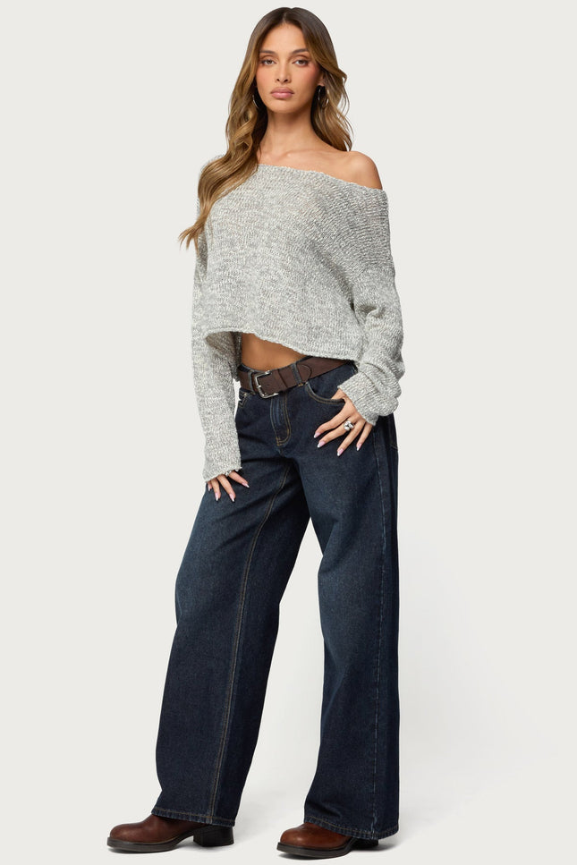 Florentina Off Shoulder Sweater - Gray