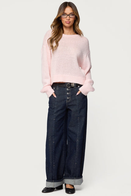Kyrah Oversized Knit Sweater - Light Pink