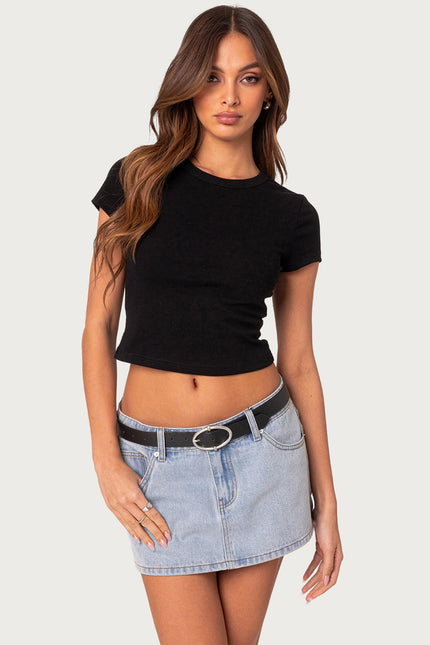 Better Basics Cropped T Shirt - Black