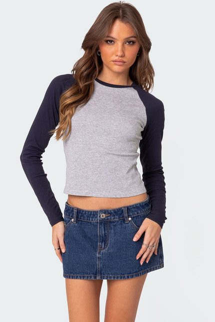 Raya Long Sleeve T Shirt - Gray Melange