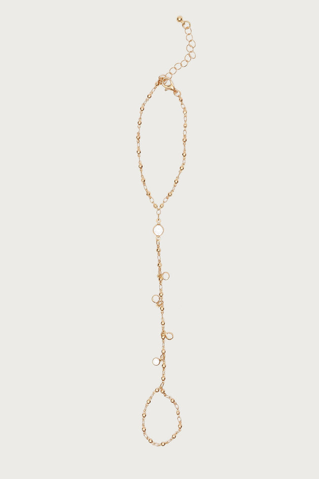 Dangling Rhinestone Handchain - Gold