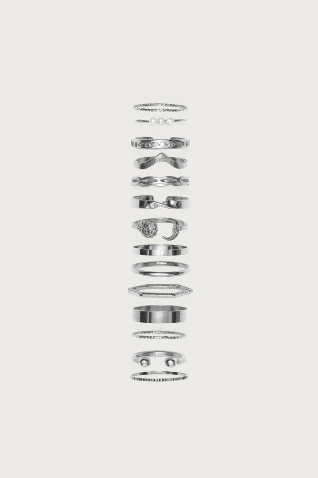 Assorted Stacking Ring Pack - Silver