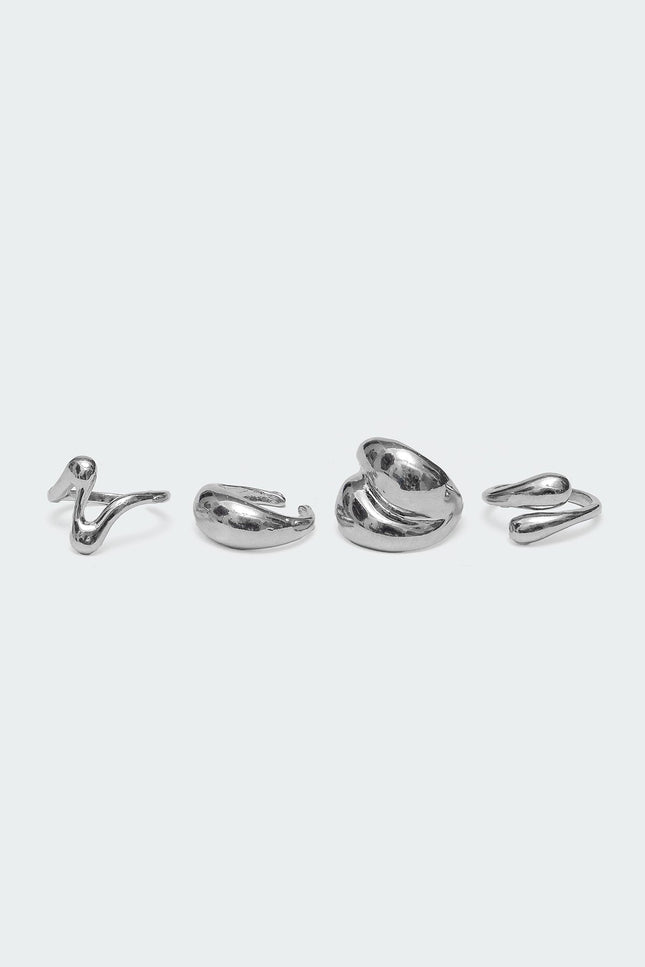 Assorted Abstract Ring Pack - Silver