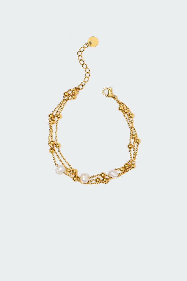 Pearly Layered Bracelet - Gold