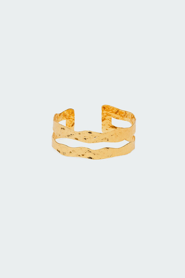 Wavy Arm Cuff - Gold