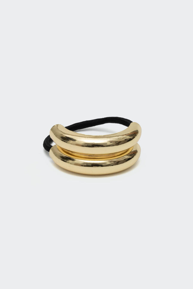 Sleek Double Cuff Hair Tie - Gold