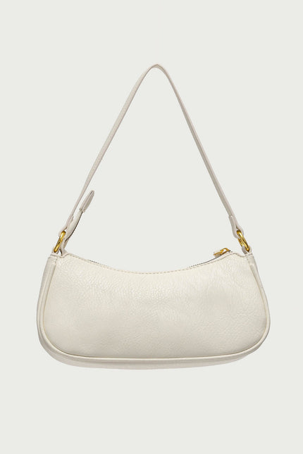 Zinnia Faux Leather Buckle Bag - Cream
