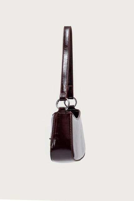 Buckle Up Faux Leather Bag - Brown