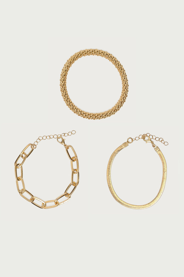Chain Stack Bracelet Pack - Gold