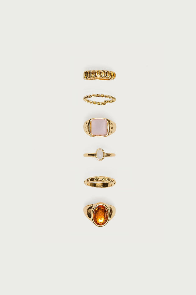 Lucky Gem Ring Pack - Gold