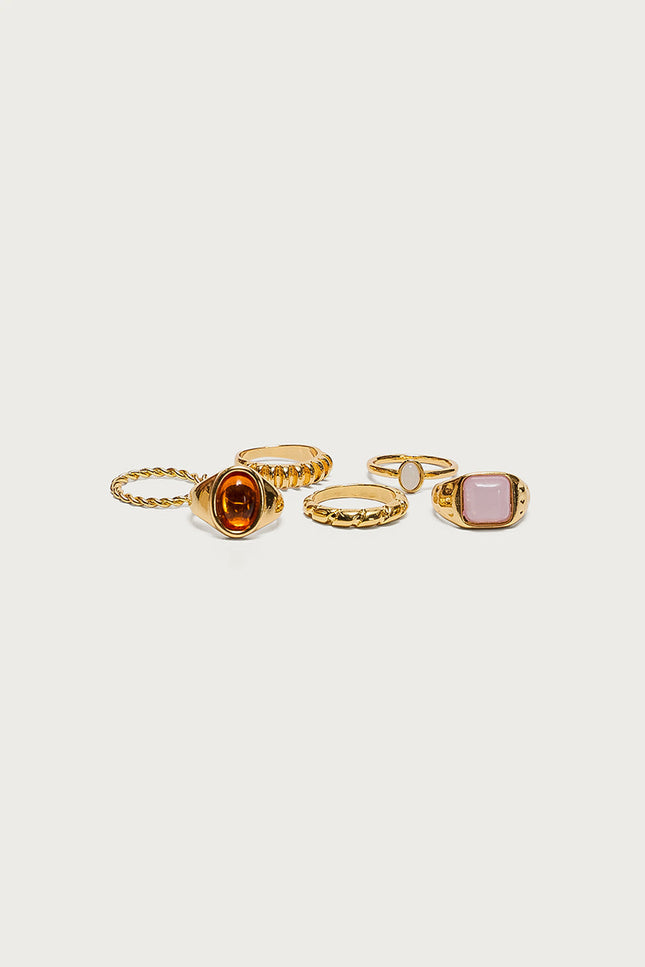 Lucky Gem Ring Pack - Gold