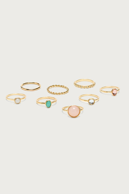 Dainty Gemstone Ring Pack - Gold