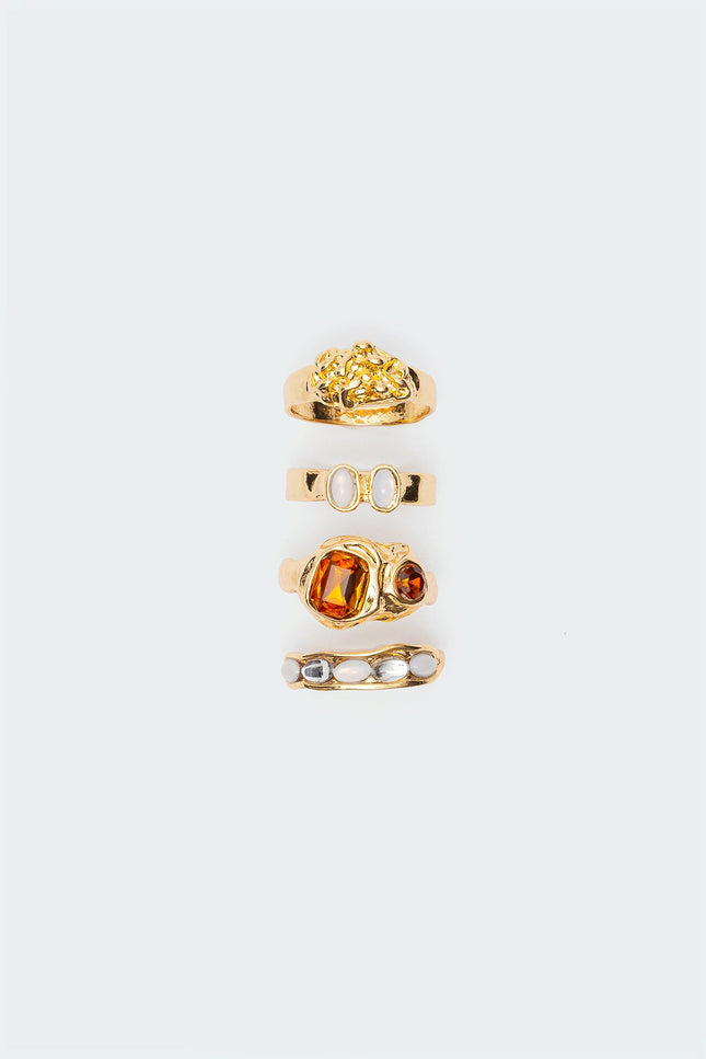 Mixed Gemstone Ring Pack - Gold