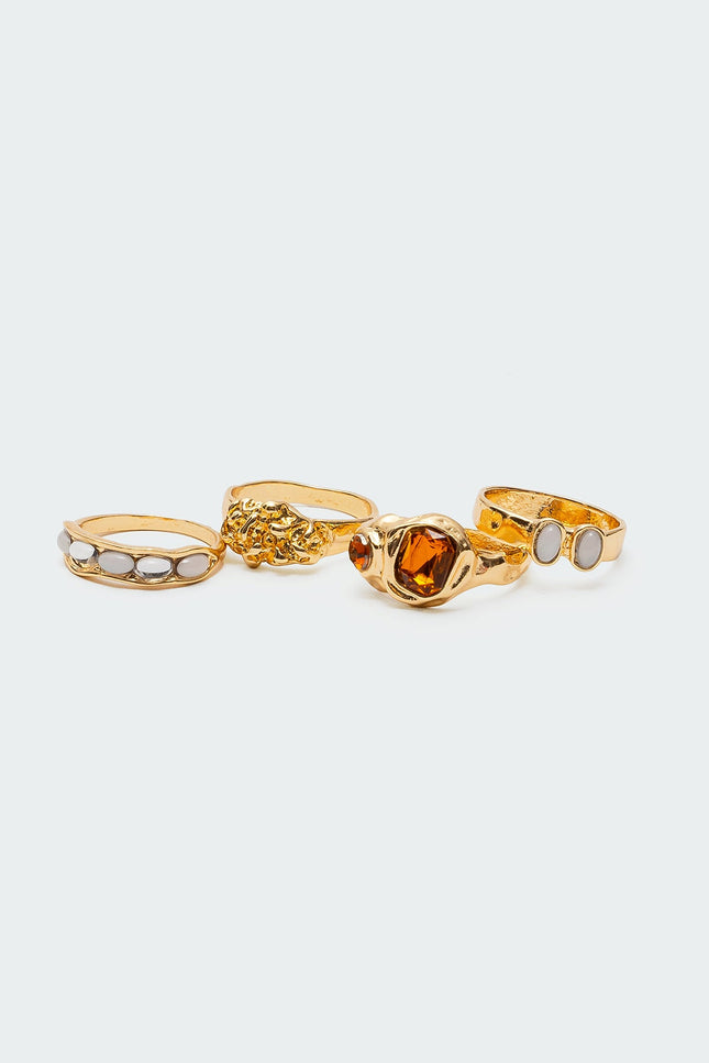 Mixed Gemstone Ring Pack - Gold