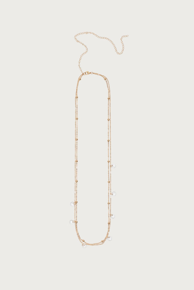 Gem & Bead Double Belly Chain - Gold