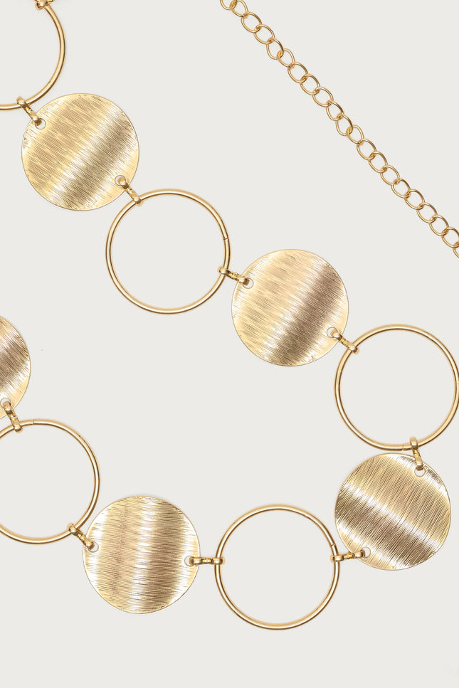 Chunky Circle Chain Belt - Gold