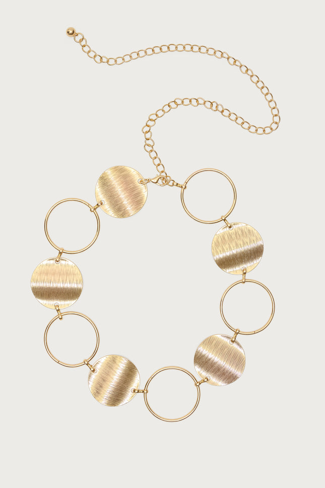 Chunky Circle Chain Belt - Gold