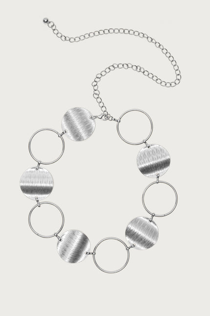 Chunky Circle Chain Belt - Silver